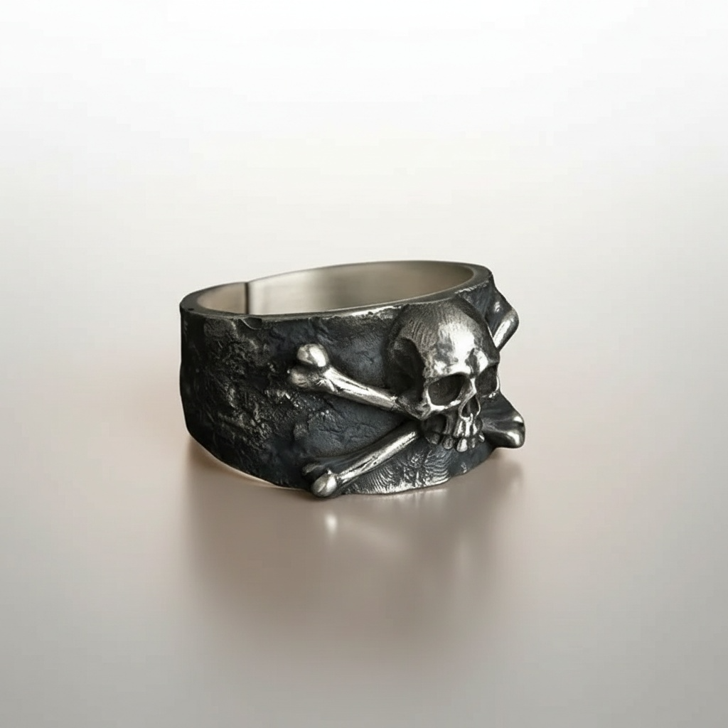 Bague Crâne & Os Croisés