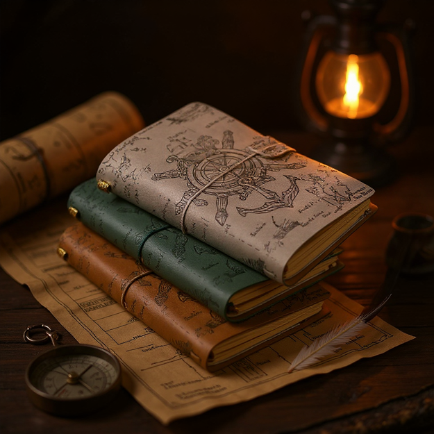 Carnet Pirate Vintage A6 – Journal de Bord en Cuir
