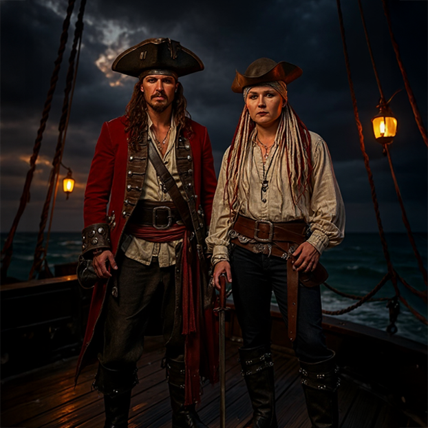 Chapeau Pirate Tricorne en Simili Cuir Marron