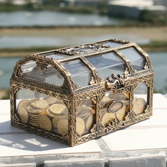 Coffre au Trésor Pirate Transparent – Boîte Décorative