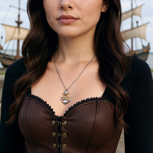 Collier Ancre & Gouvernail – Trésor Maritime
