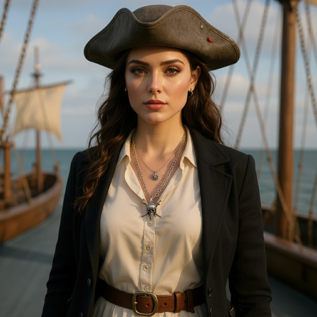 Collier Pirate – Pendentif Crâne & Sabres Croisés