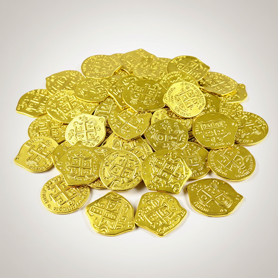 Lot de 30 à 120 Pièces de Monnaie Pirate – Or, Argent & Bronze