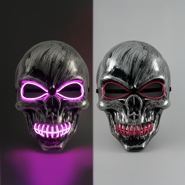 Chapeau Pirate LED + Masque Crâne LED (Support Chapeau)
