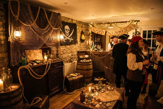 Réveillon du jour de l'an organisé suivant le thème pirate, ambiance festive et joyeuse.