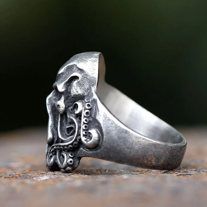 Bague Pirate Crâne & Pieuvre