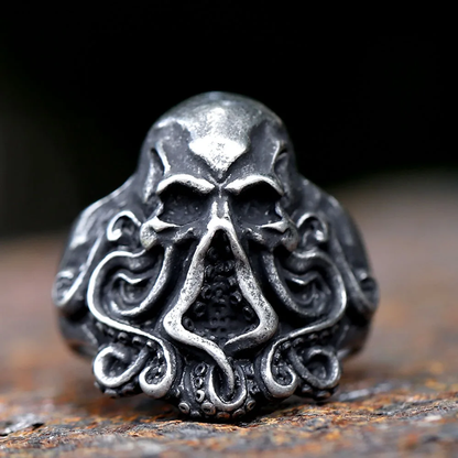 Bague Pirate Crâne & Pieuvre