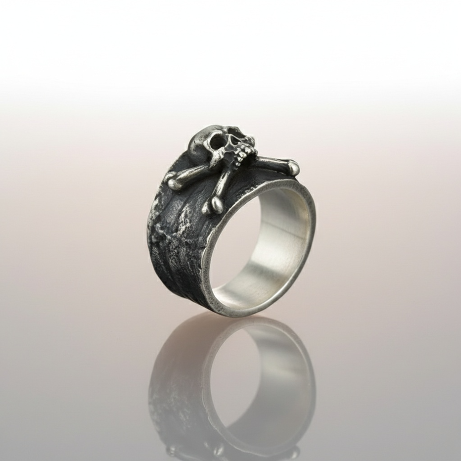 Bague Crâne & Os Croisés