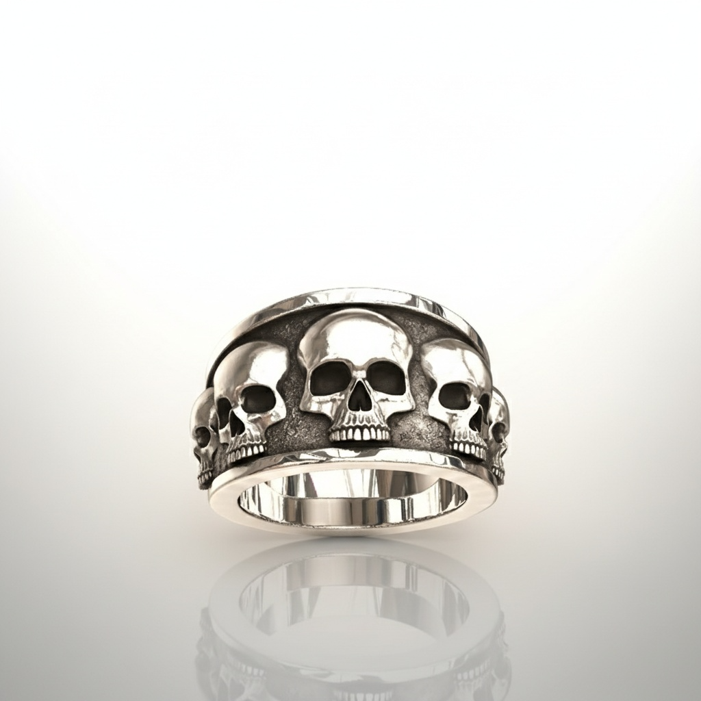 Bague Crânes Multiples