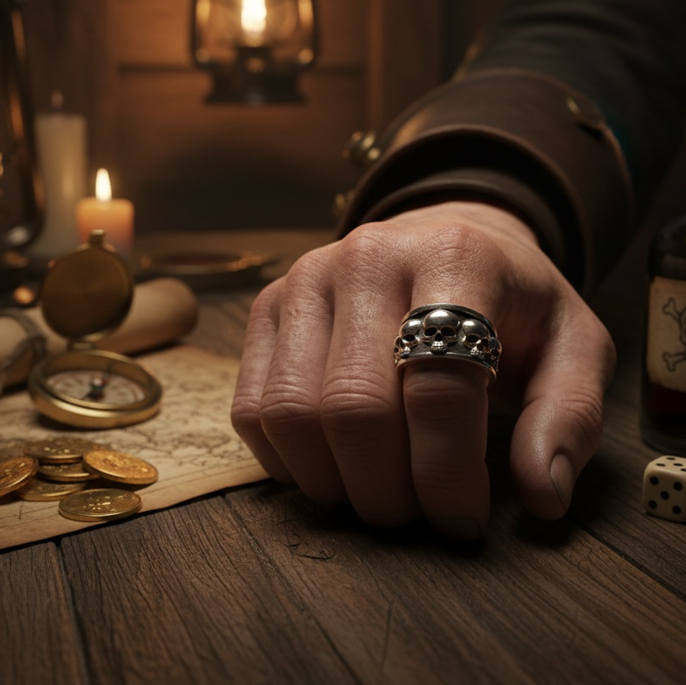 Bague Crânes Multiples