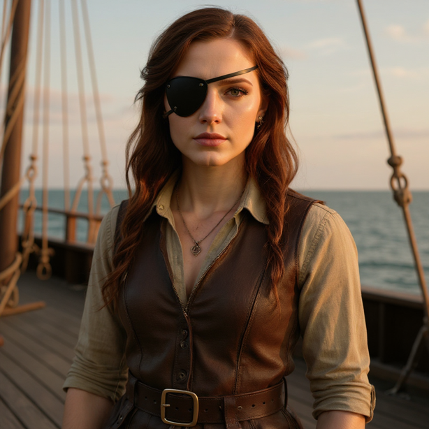 Cache-Œil Pirate en Simili Cuir – Accessoire Cosplay Ajustable
