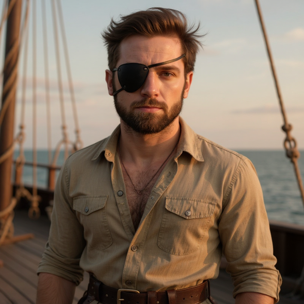 Cache-Œil Pirate en Simili Cuir – Accessoire Cosplay Ajustable