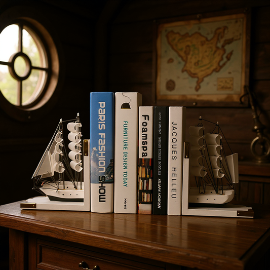 Cale-livres Bateau Voilier Pirate en Bois – Insert Booknook
