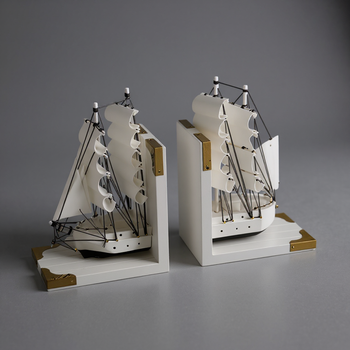 Cale-livres Bateau Voilier Pirate en Bois – Insert Booknook