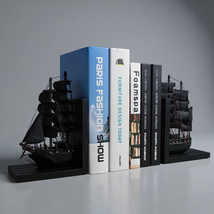 Cale-livres Bateau Voilier Pirate en Bois – Insert Booknook