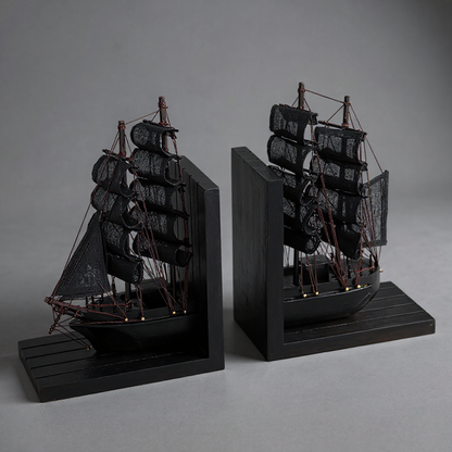 Cale-livres Bateau Voilier Pirate en Bois – Insert Booknook