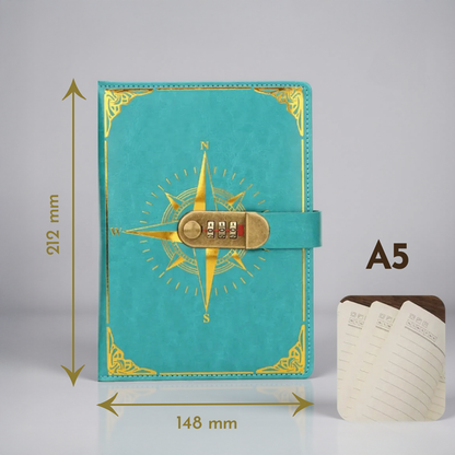 Carnet Pirate Rétro avec Cadenas – Journal Intime Sécurisé à Code