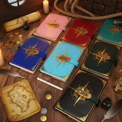 Carnet Pirate Rétro avec Cadenas – Journal Intime Sécurisé à Code