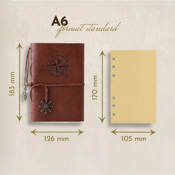 Carnet de Pirate en Cuir – Journal à Spirale Rigide