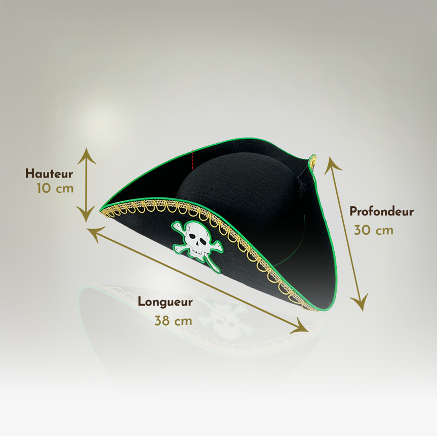 Chapeau Pirate LED + Masque Crâne LED (Support Chapeau)