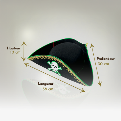 Chapeau Pirate LED + Masque Crâne LED (Support Chapeau)