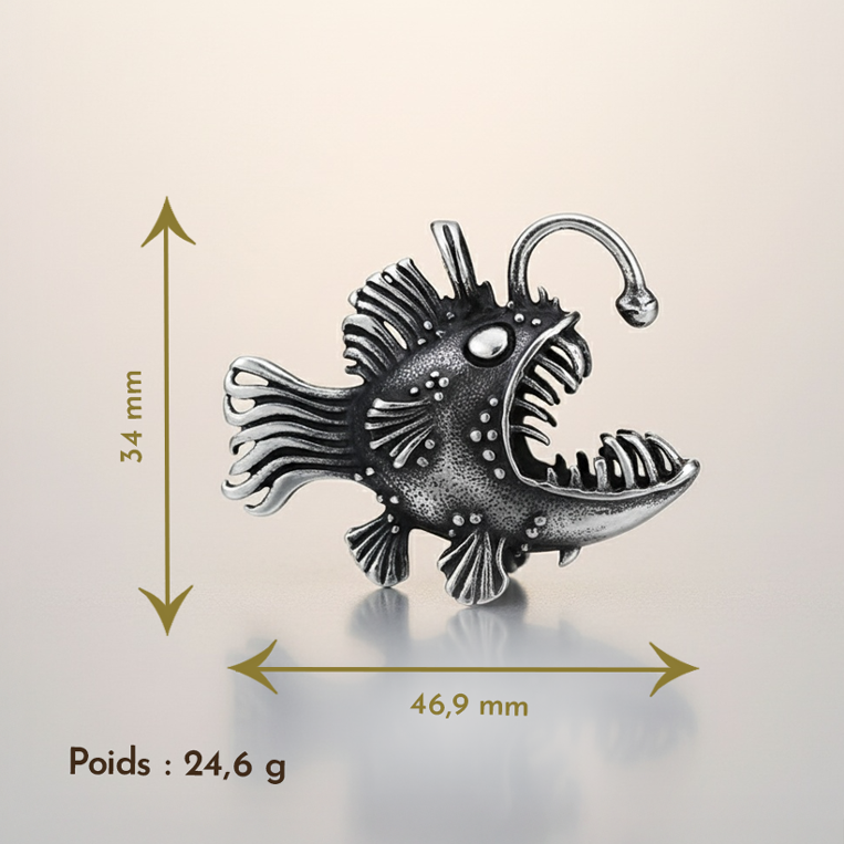 Collier Pendentif Poisson Squelette