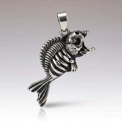 Collier Pendentif Poisson Squelette