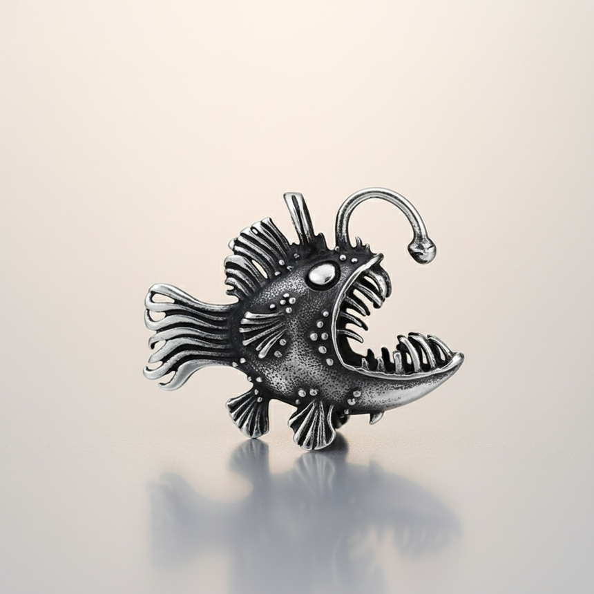Collier Pendentif Poisson Squelette
