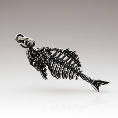 Collier Pendentif Poisson Squelette