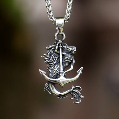 Collier Sirène & Ancre – Pendentif Pirate