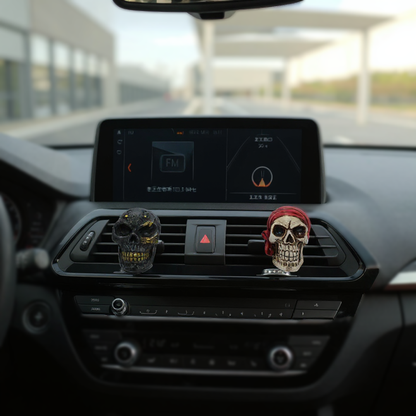 Désodorisant et décoration tête de mort en résine pour voiture