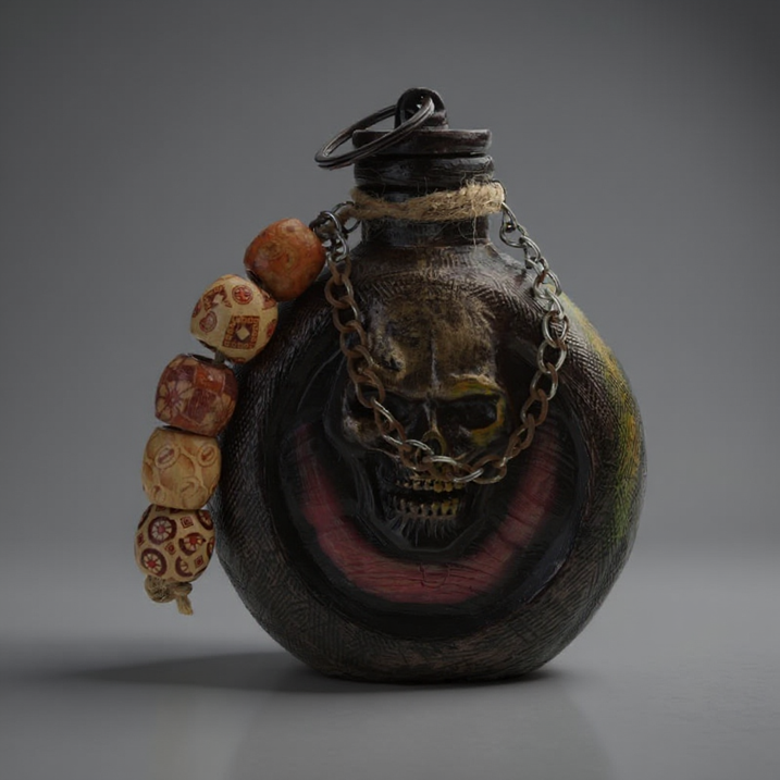 Gourde Pirate Crâne en Résine – Figurine Décorative Artisanale