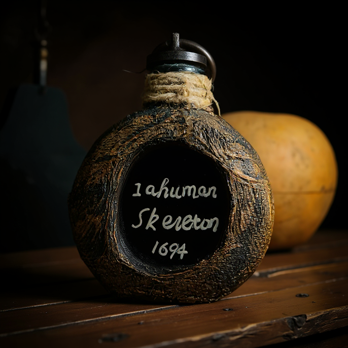 Gourde Pirate Crâne en Résine – Figurine Décorative Artisanale