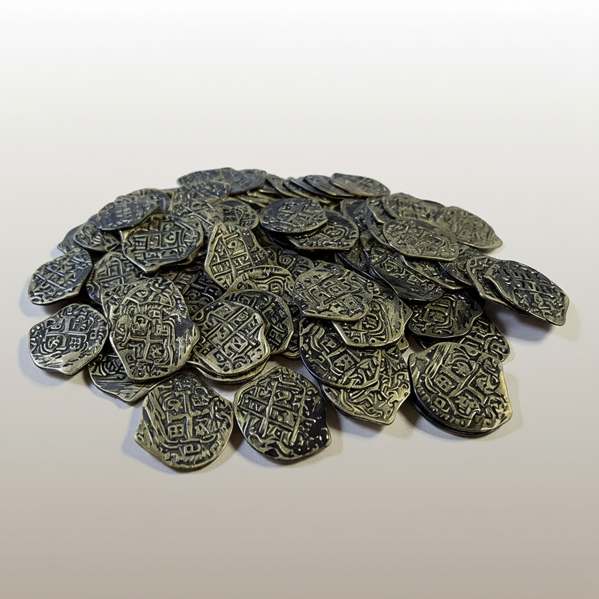 Lot de 30 à 120 Pièces de Monnaie Pirate – Or, Argent & Bronze