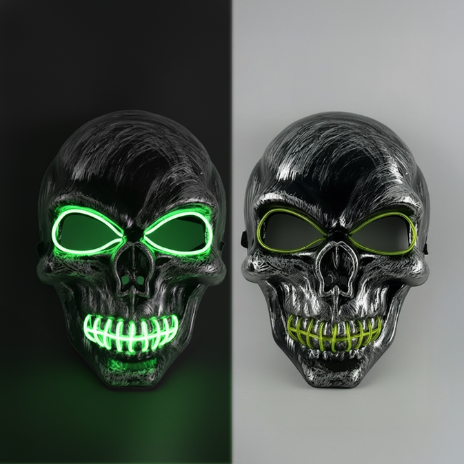 Chapeau Pirate LED + Masque Crâne LED (Support Chapeau)