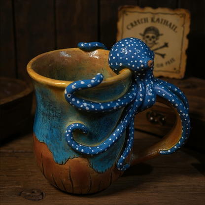 Mug avec pieuvre sur la poignée