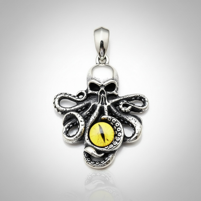 Pendentif pieuvre et sa pierre - oeil