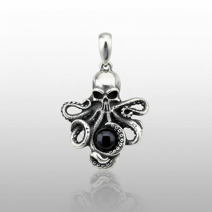 Pendentif pieuvre et sa pierre - oeil