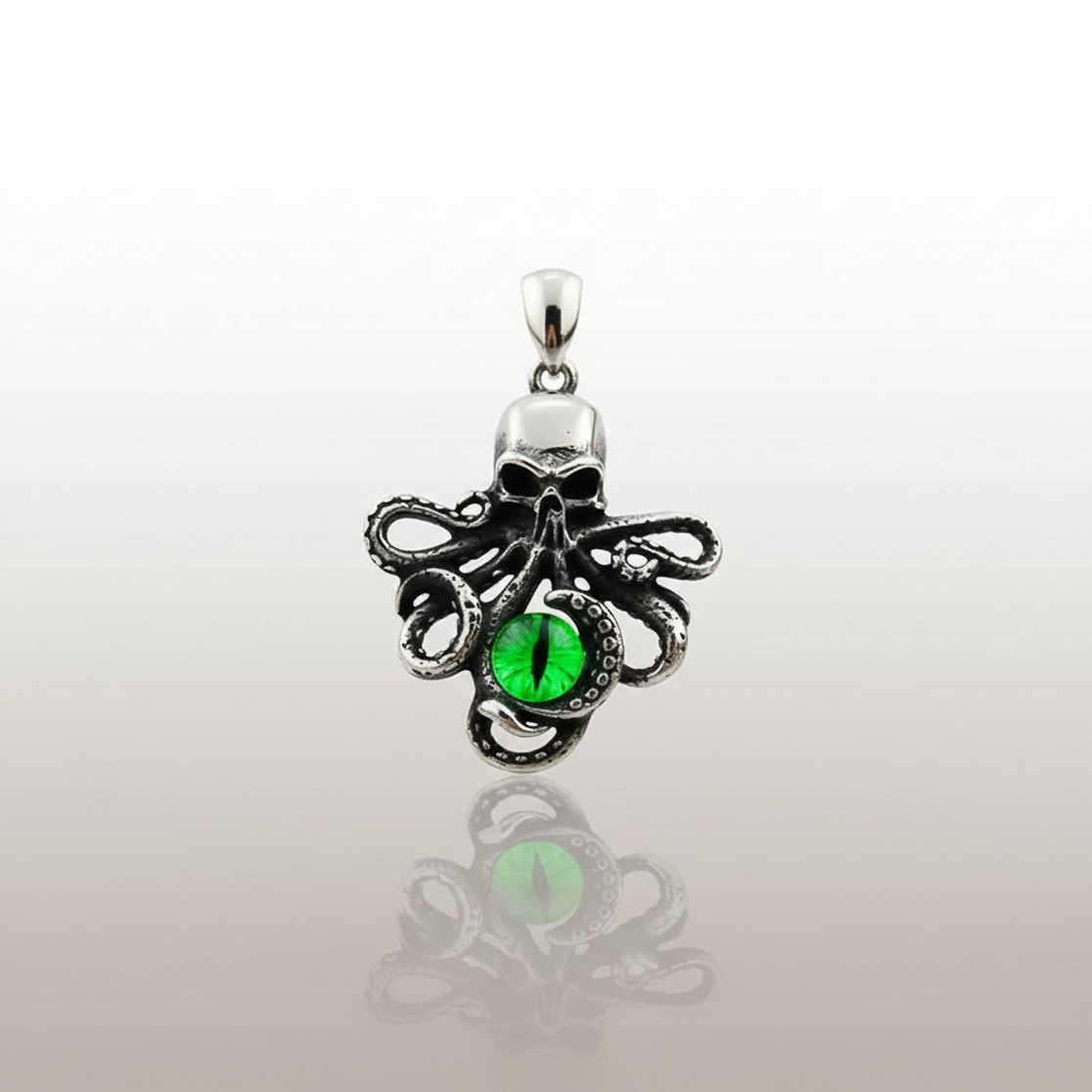 Pendentif pieuvre et sa pierre - oeil