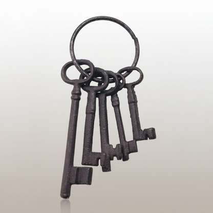 Set de 5 Clés Pirates – Porte-Clés en Fonte Antique
