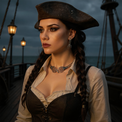 Set de bijoux squelette gothique – Collier & Boucles d’oreilles assortis
