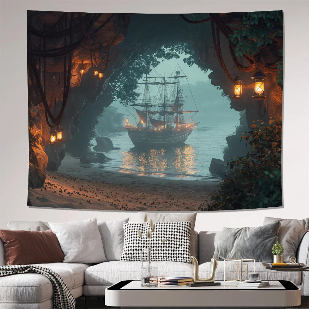 Peinture Murale Pirate – Tapisserie Décorative Grotte Mystérieuse
