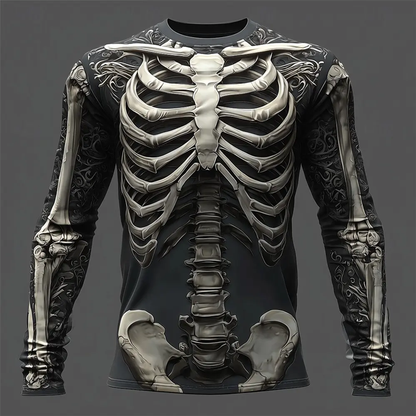 T-shirt Pirate 3D  – Crâne en Flammes & Squelette