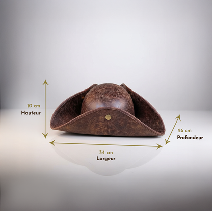 Tricorne Pirate Marron – Simili Cuir Authentique