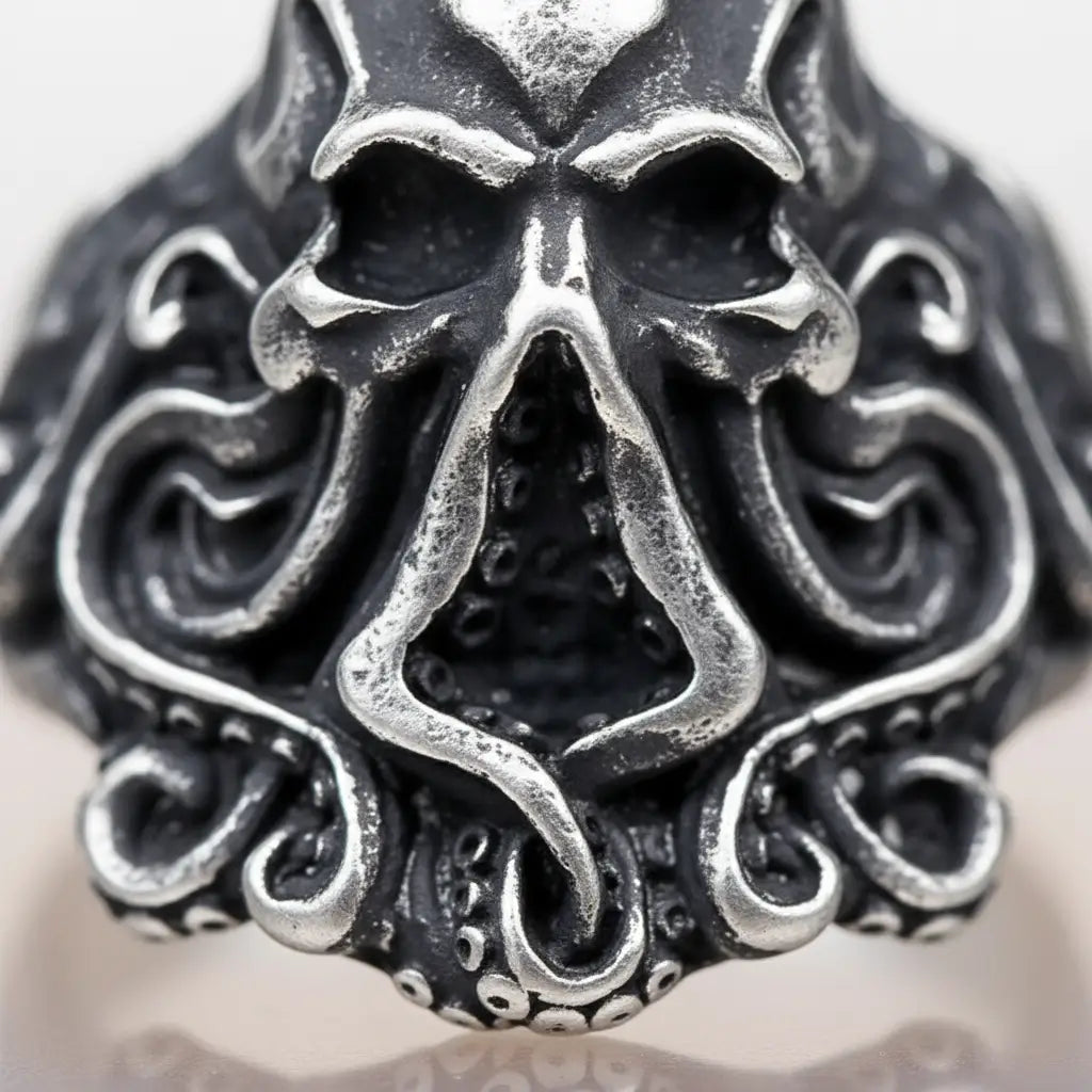 Détail macro des gravures et tentacules du Kraken Impérial.