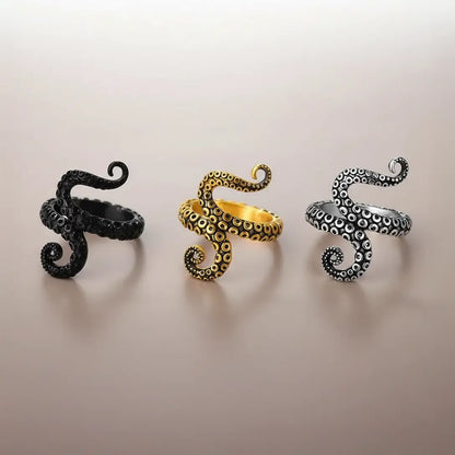 Variantes de couleurs de la bague tentaculaire de la gamme Abysses.