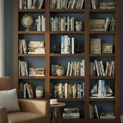 Cale-livre Navire Fantôme exposé dans une bibliothèque élégante, ambiance déco marine.