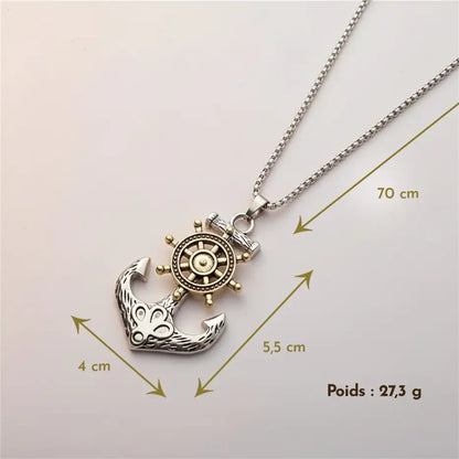 Dimensions et poids du collier Gouvernail doré rotatif, acier inoxydable 316L.