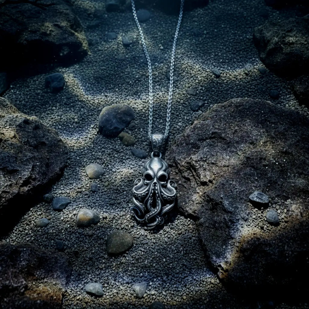 Bijou Kraken illuminé par des rayons de lumière dans les profondeurs.