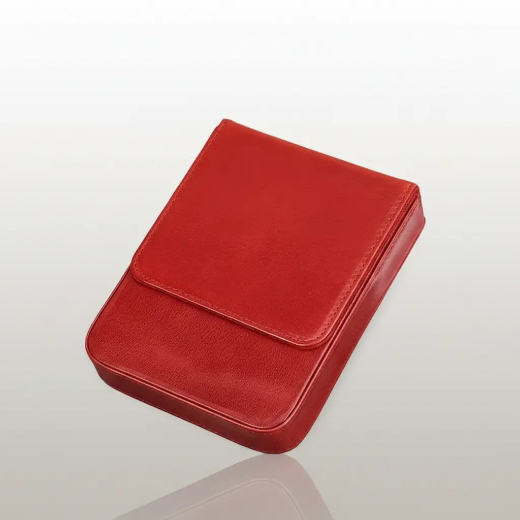 Grand étui du navigateur en cuir rouge, étui à stylos au style explorateur.